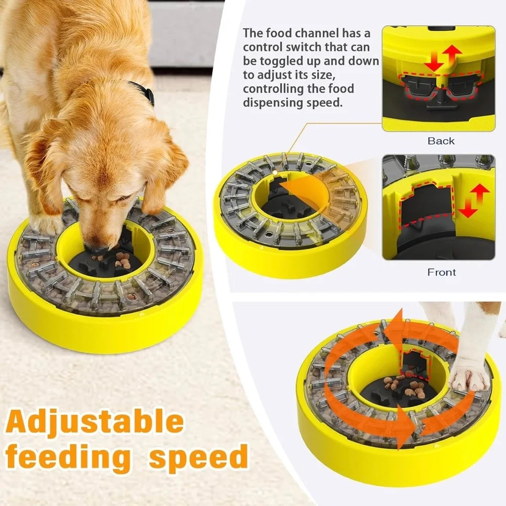 NWOT Dog Puzzle Toy Interactive Slow Feeder Treat Dispenser Rotating Brain Game
